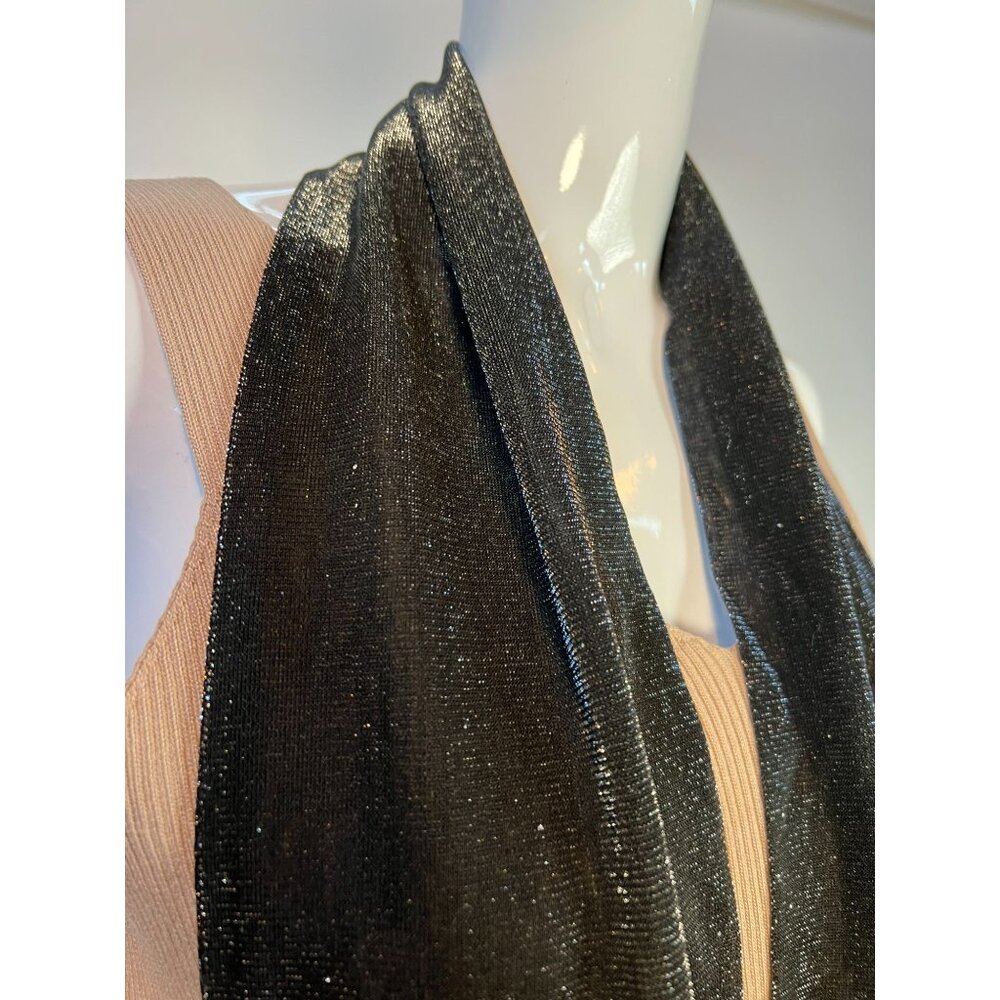 Elegant Black and Silver Shimmering Scarf